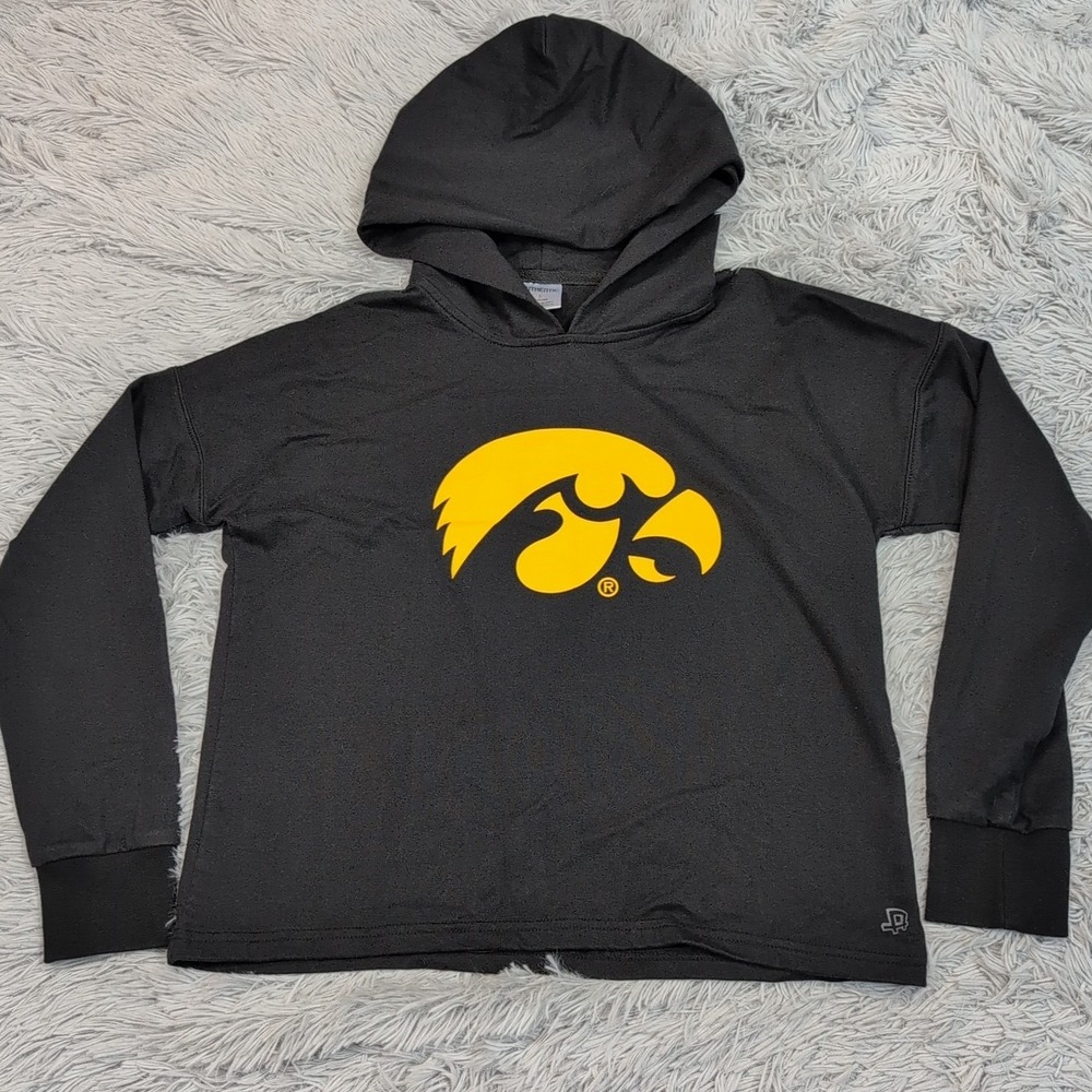 Iowa Hawkeyes Sweatshirt Womens S Black Hoodie‎ University Athletic Lightweight